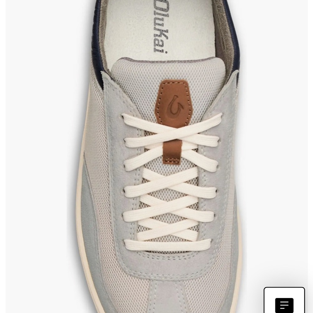 OluKai Men's Light Gray and Cream Sneakers
